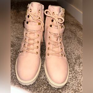 Pink Combat Boots Size 10 Never Worn